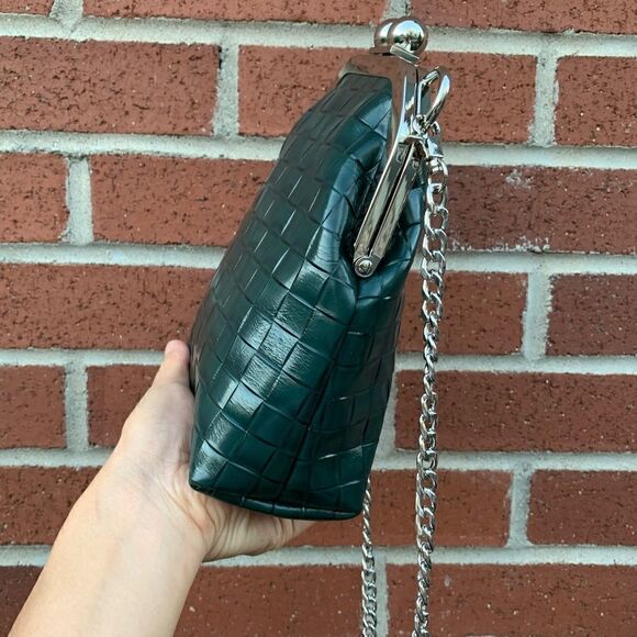 Handmade Genuine Embossed Leather Purse /Push Lock Crossbody/Shoulder bag - Picture 12 of 16